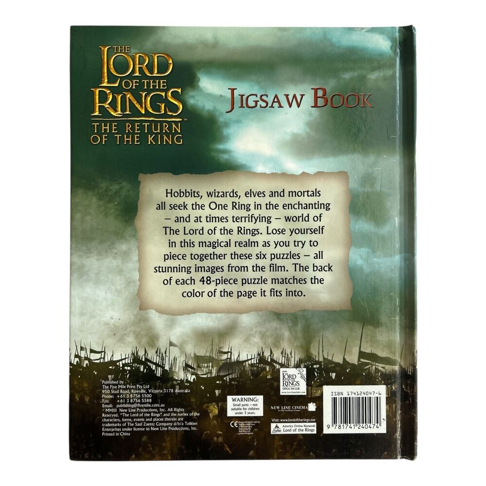 Lord of the Rings Bundle ROTK Jigsaw Book + The Two Towers DVD + ROTK DVD - Picture 3 of 9